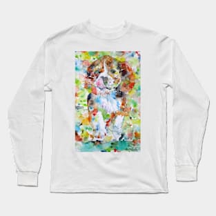 RUNNING BEAGLE PUPPY - watercolor portrait Long Sleeve T-Shirt